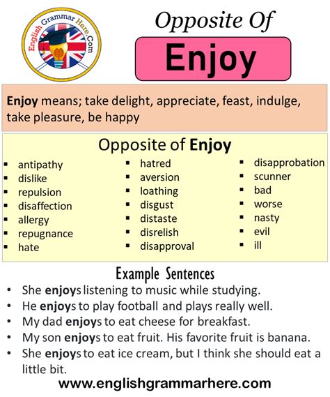 antonyms of enjoyed